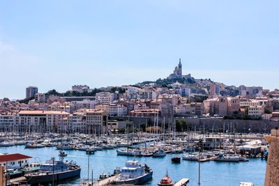 Boats in harbor