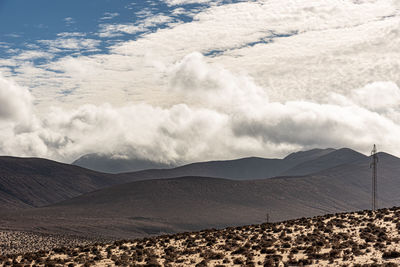 Scenic view of arid landscape against sky