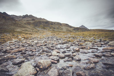 Plateau with stones and water