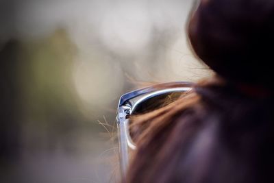 Rear view of woman wearing sunglasses