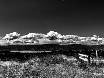 Scenic view of land against sky