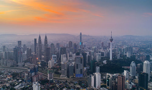 Aerial view of buildings in city