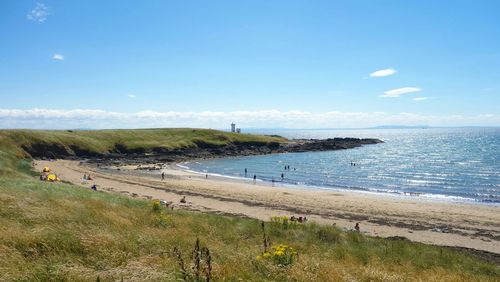 Scenic view of beach against sky