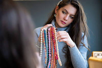 Young woman looking away