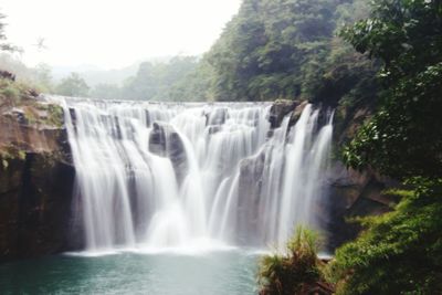 Scenic view of waterfall