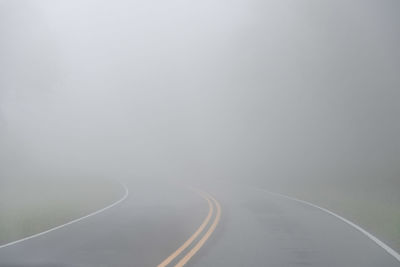 View of road amidst fog