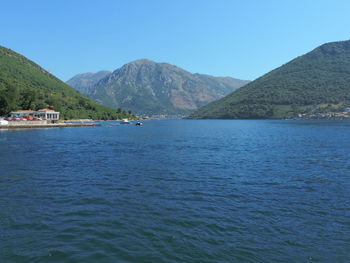 Scenic view of mountains against clear sky