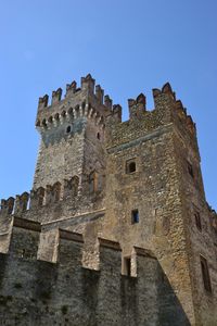 Low angle view of historical building against clear sky