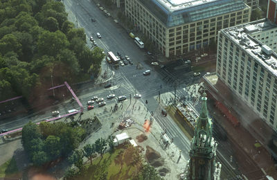 High angle view of traffic on road