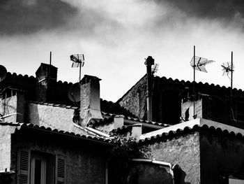 Low angle view of buildings against sky