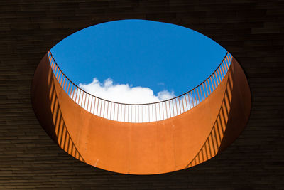 Low angle view of circle shaped skylight