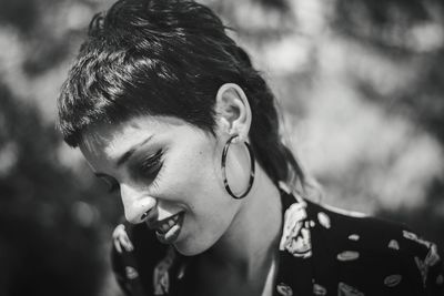 Close-up of smiling young woman