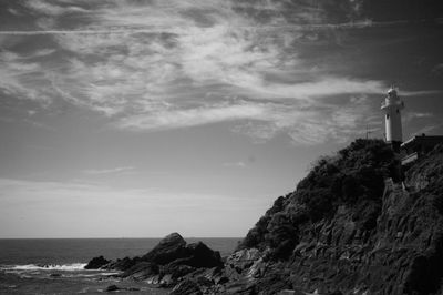 View of lighthouse at seaside