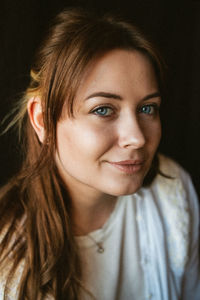 Close-up portrait of young woman