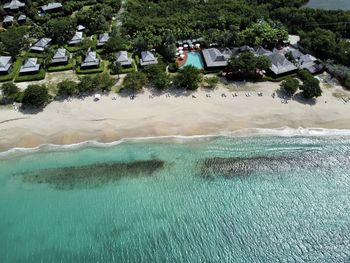 High angle view of beach