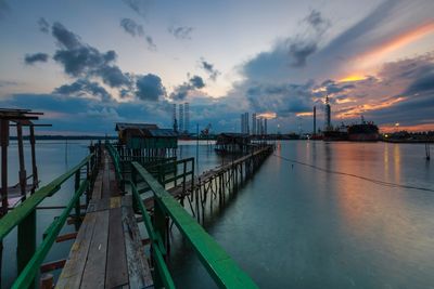 Panoramic view of sea against sky during sunset