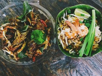 High angle view of vegetables in bowl