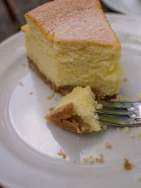 Close-up of serving food in plate