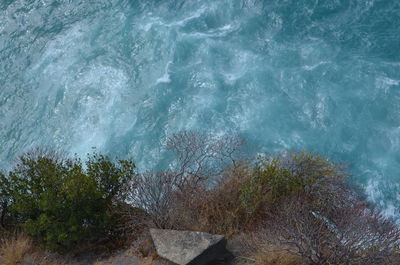 High angle view of sea waves