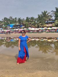 Full length of woman on beach