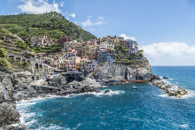 Aerial view of manarola in the cinque terre