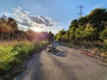 Road amidst trees against sky