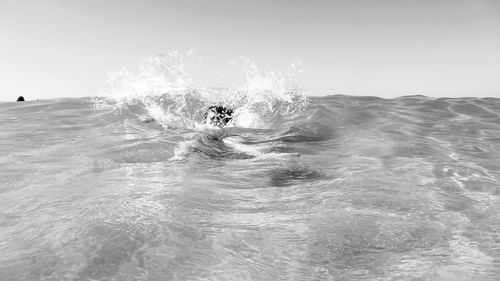 Waves splashing in sea