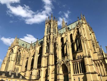 Low angle view of traditional building against sky