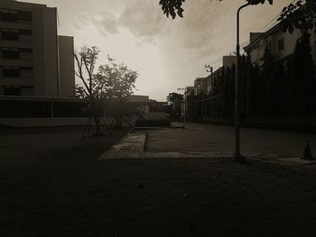 Road along buildings