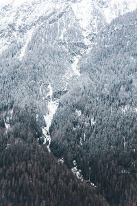 High angle view of snow covered landscape