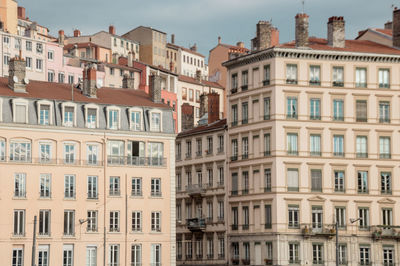 Low angle view of buildings in city