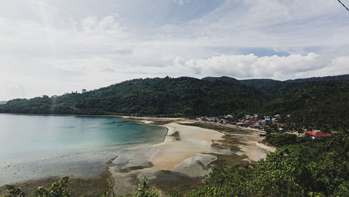 Scenic view of beach against sky