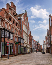 Beautiful ciytscape with medieval colorful architecture in lüneburg, lower saxony, germany