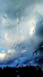 Full frame shot of water drops on sky