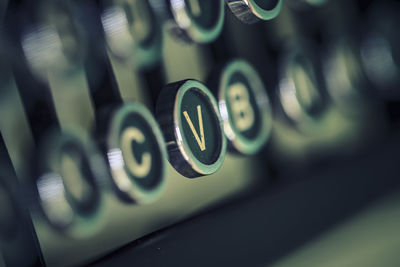 Close-up of typewriter