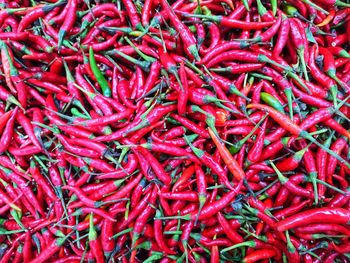 Full frame shot of red chili peppers for sale