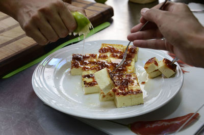 Close-up of food on table