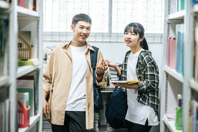 Young couple standing outdoors