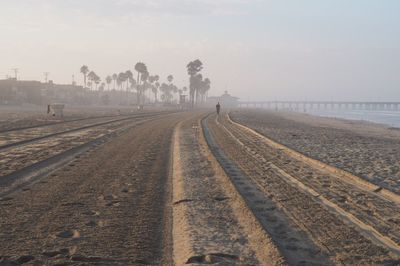 Scenic view of fog against sky