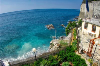 High angle view of sea against sky