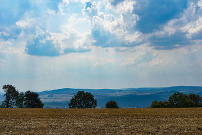 Scenic view of field against sky