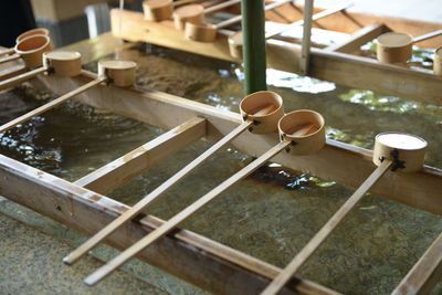 Fountain in temple in japan