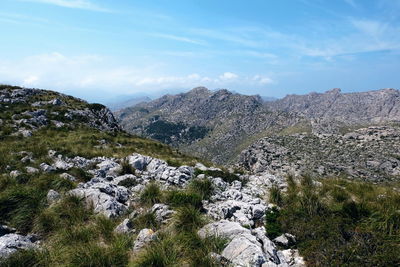 Scenic view of mountains against sky