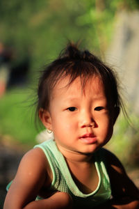 Close-up portrait of cute baby girl