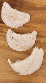 High angle view of bread on table