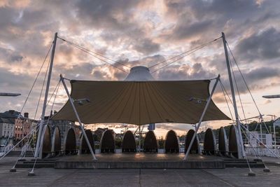 Tent against sky at dusk