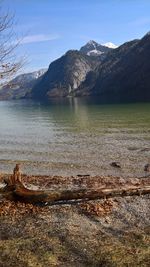 Scenic view of lake and mountains