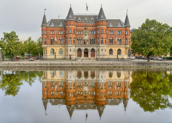 Reflection of building in lake