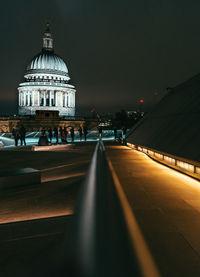 View of city at night