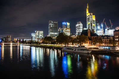 Illuminated city at night